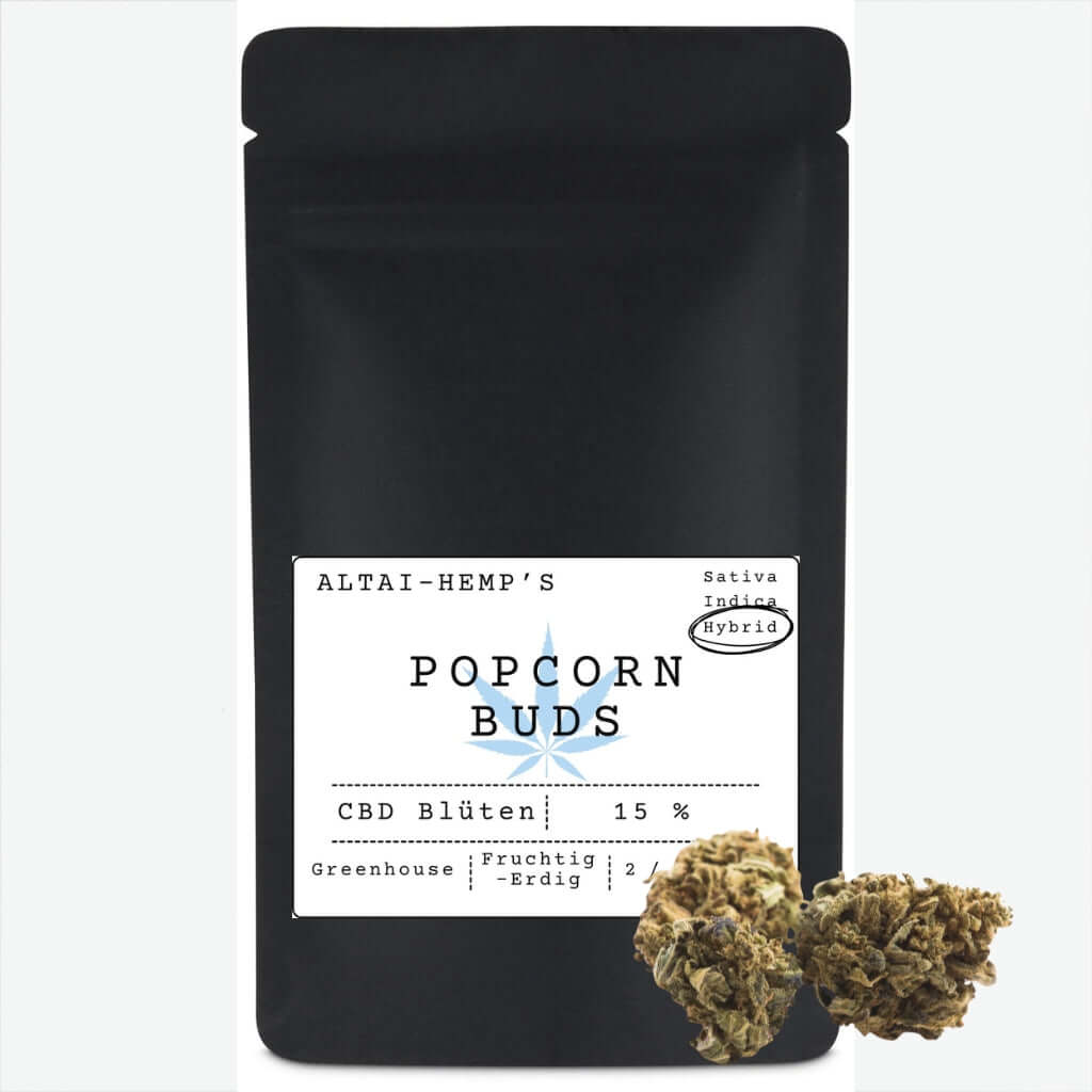 Premium Popcorn Buds CBD Blüten-Doypack- jetzt kaufen | Altai-Hemp's