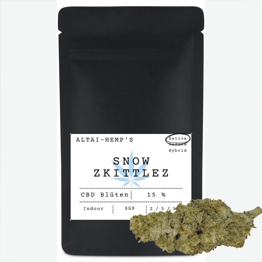 Snow Zkittlez CBD Blüten 15% Doypack kaufen | Altai-Hemp's