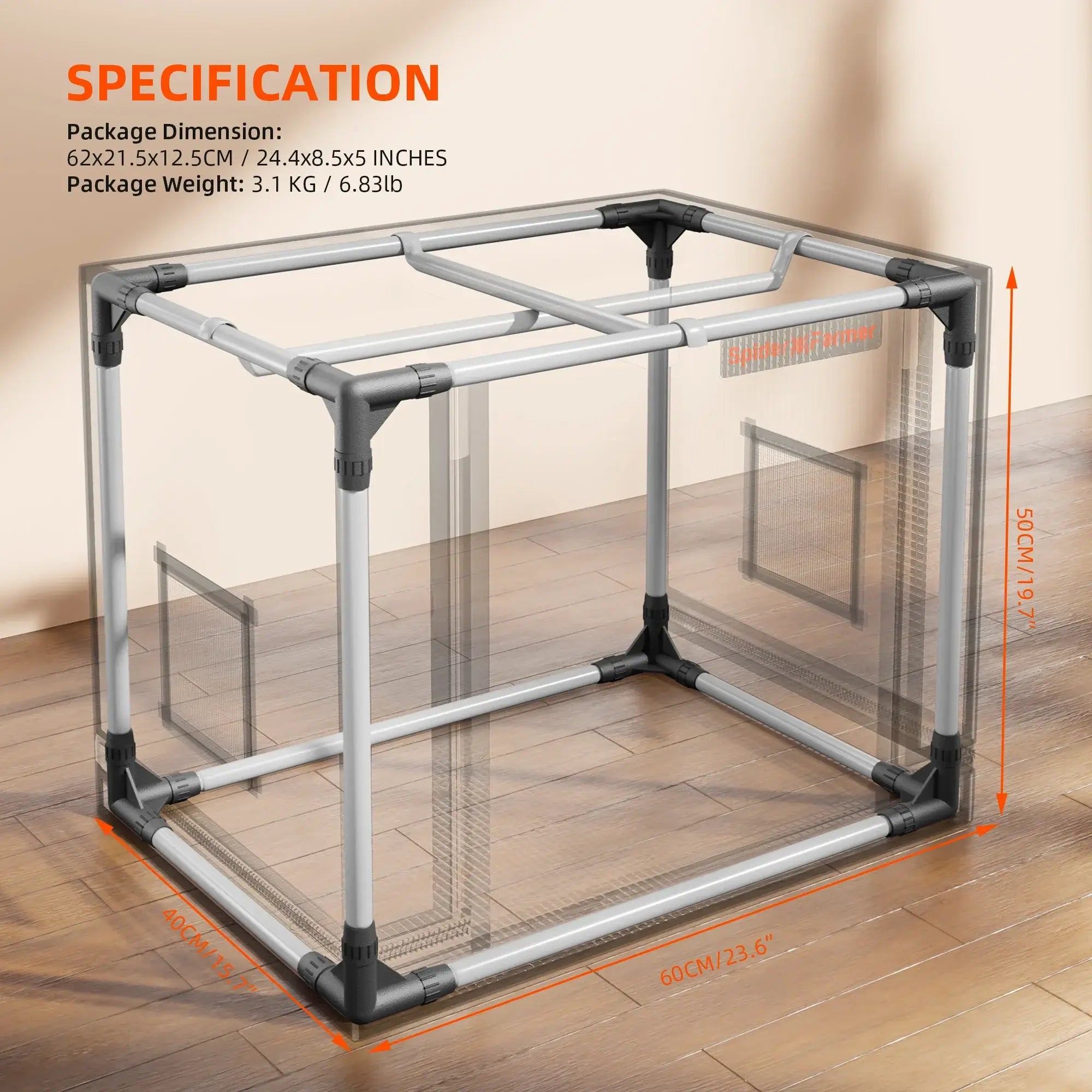 Mini Growzelt 60x40x50cm – Indoor Anzucht-Box Spider Farmer