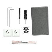 Reinigungszubehör für Stündenglass Vaporizer: Bürsten, Reinigungstücher und Drahtwerkzeuge.