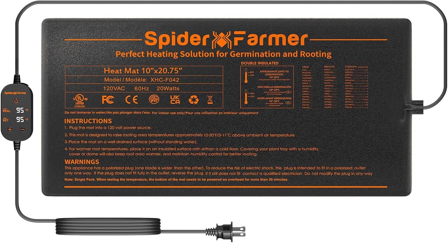 Heizmatte 25x52cm – für Anzucht & Keimung, Spider Farmer