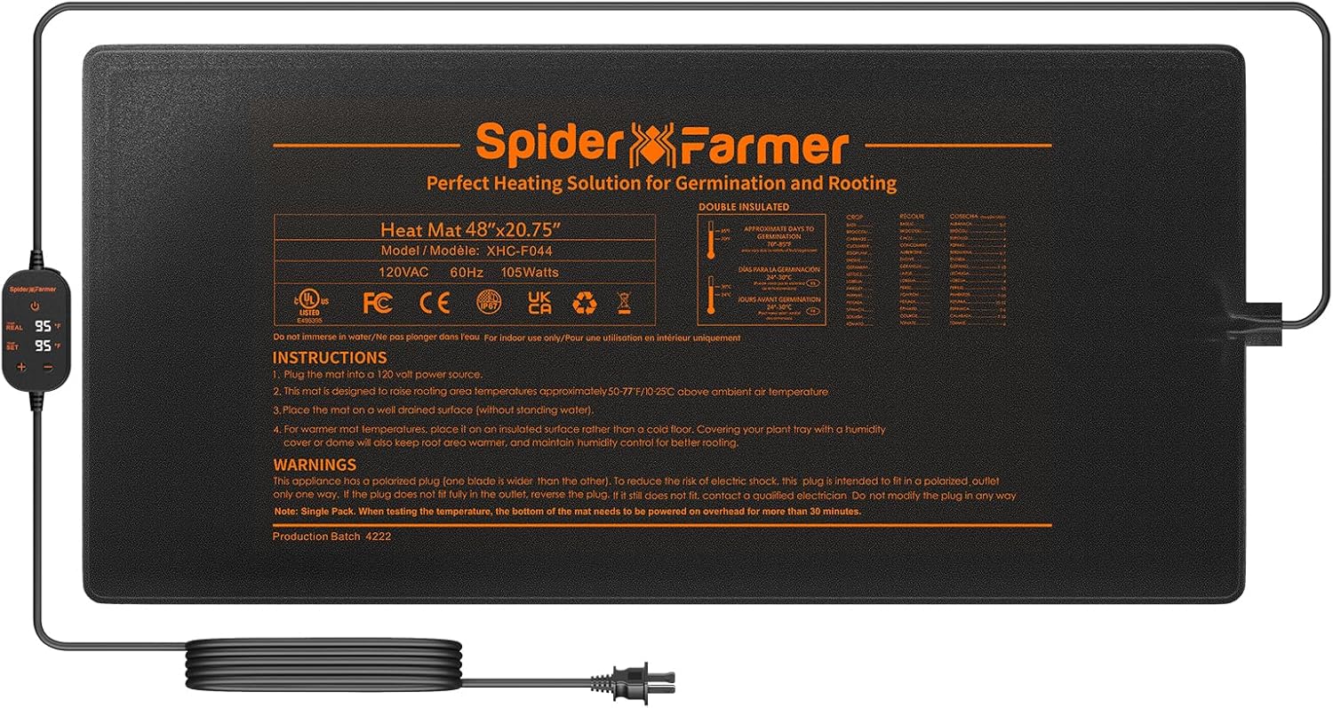Heizmatte XL 122x52cm – gleichmäßige Wärme, Spider Farmer