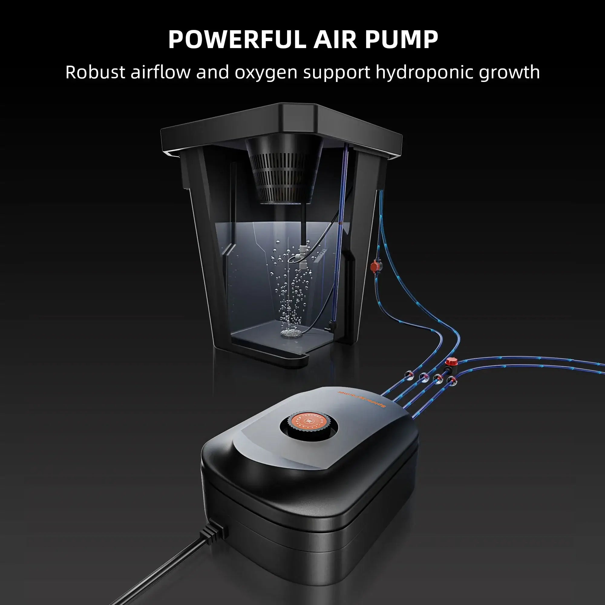 Hydroponik-System DWC 2er – mit Luftpumpe & Tank, Spider Farmer