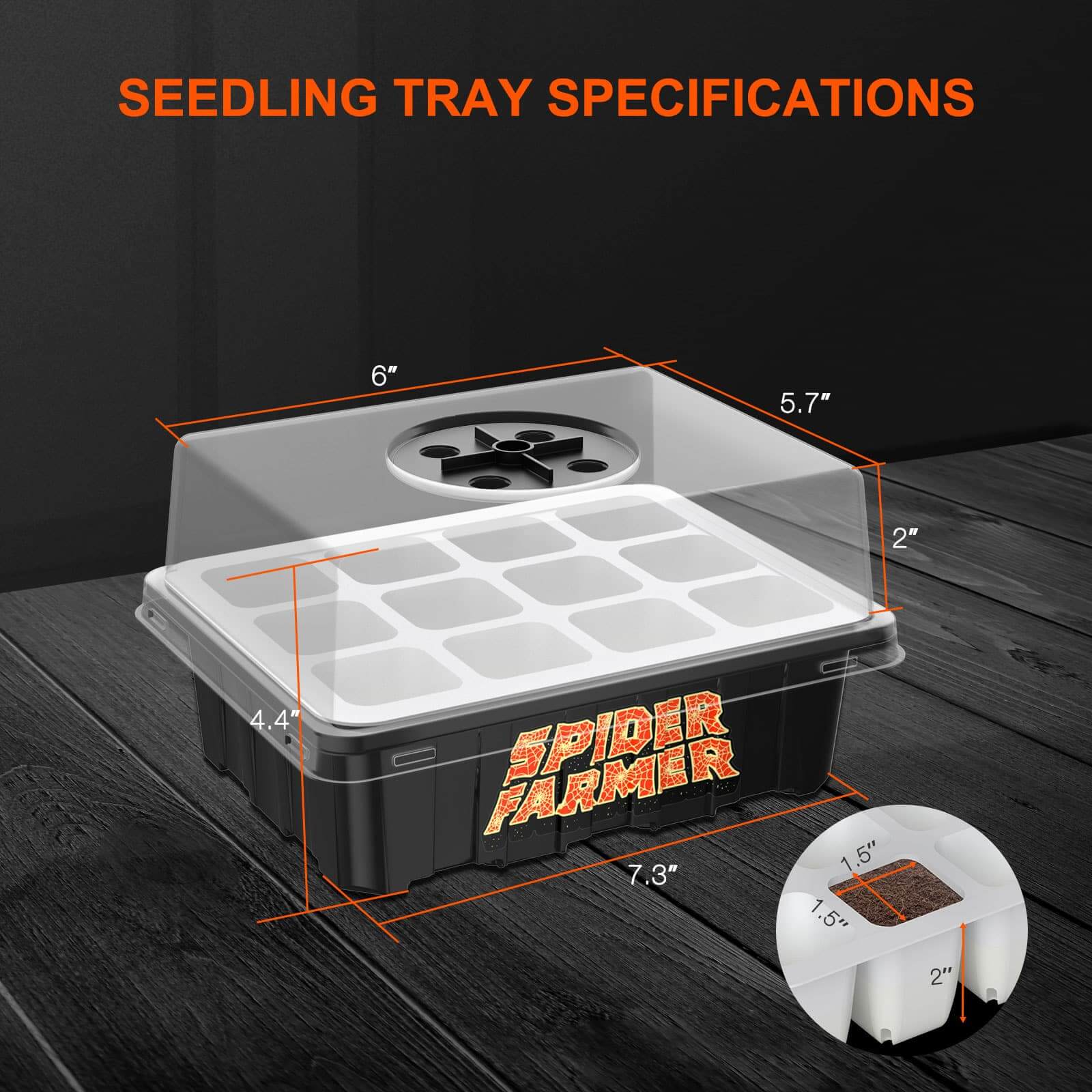 Mini-Gewächshaus Set 4-teilig – für Stecklinge, Spider Farmer