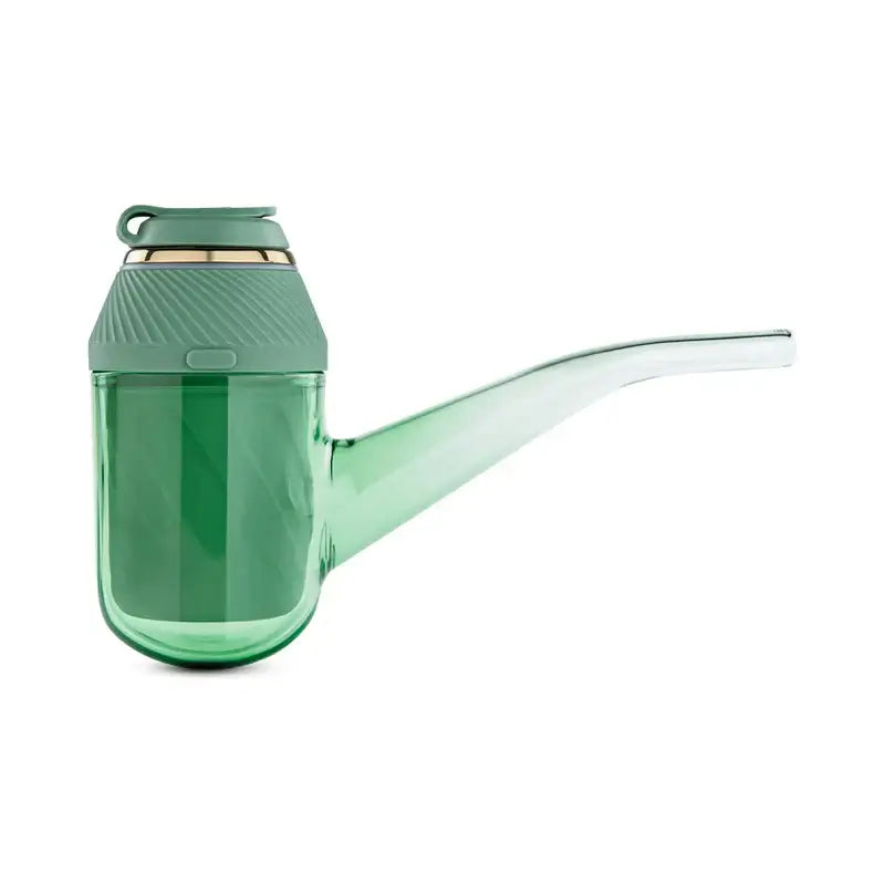 Puffco Proxy Kit Vaporizer in grün mit gläsernem Design und stilvollem Auslauf für Kräuter und Extrakte.