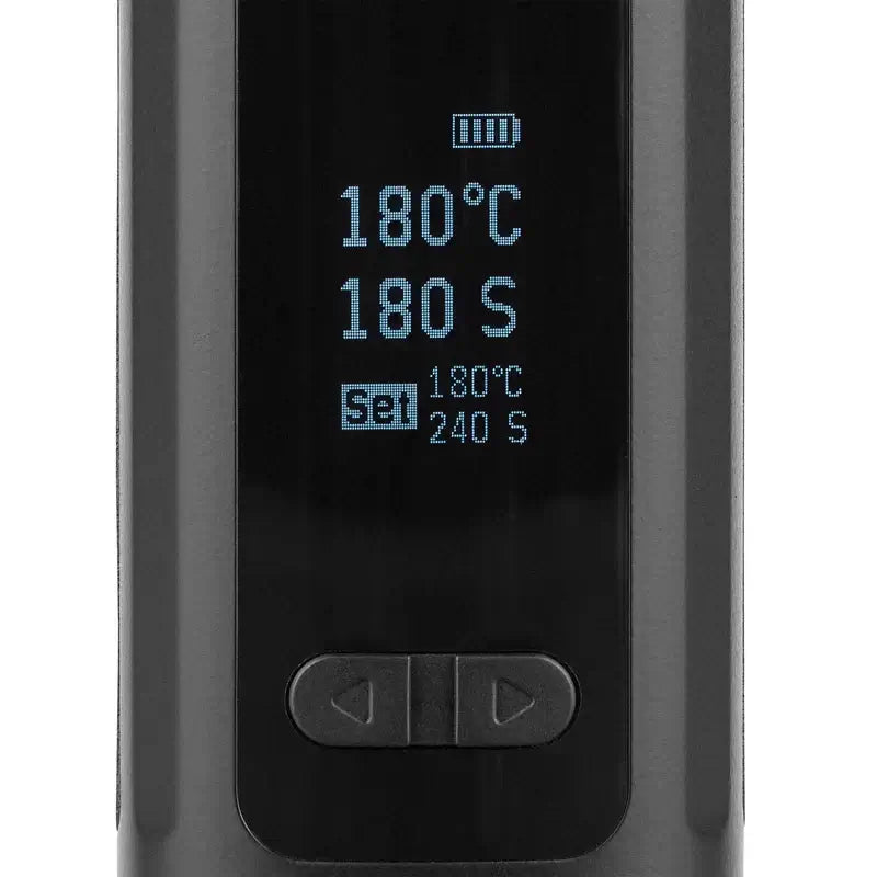 Display des Smono 70s Vaporizer mit Temperatur und Zeit Einstellungen