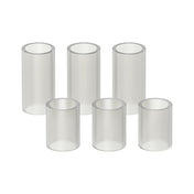 Sechseckige Gläser für Vaporizer, transparentes Zubehör in verschiedenen Größen, ideal für Kräuteranwendungen.