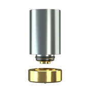 Stundenglass Modül Quarztank für Trockenmaterial Vaporizer mit silbernem und goldenem Design.
