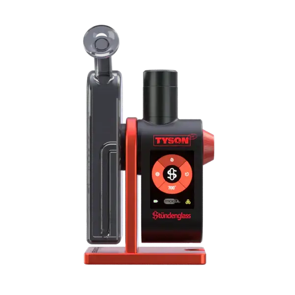 Stundenglass Tyson 2.0 X Modul + Dok Deluxe Vaporizer für Kräuter in schwarzem und rotem Design