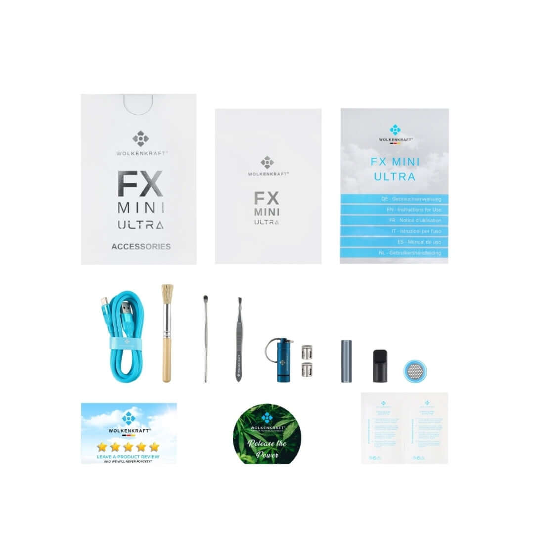 Wolkenkraft FX Mini Vaporizer Lieferumfang – Kompakt & Leistungsstark - Altai-Hemp's