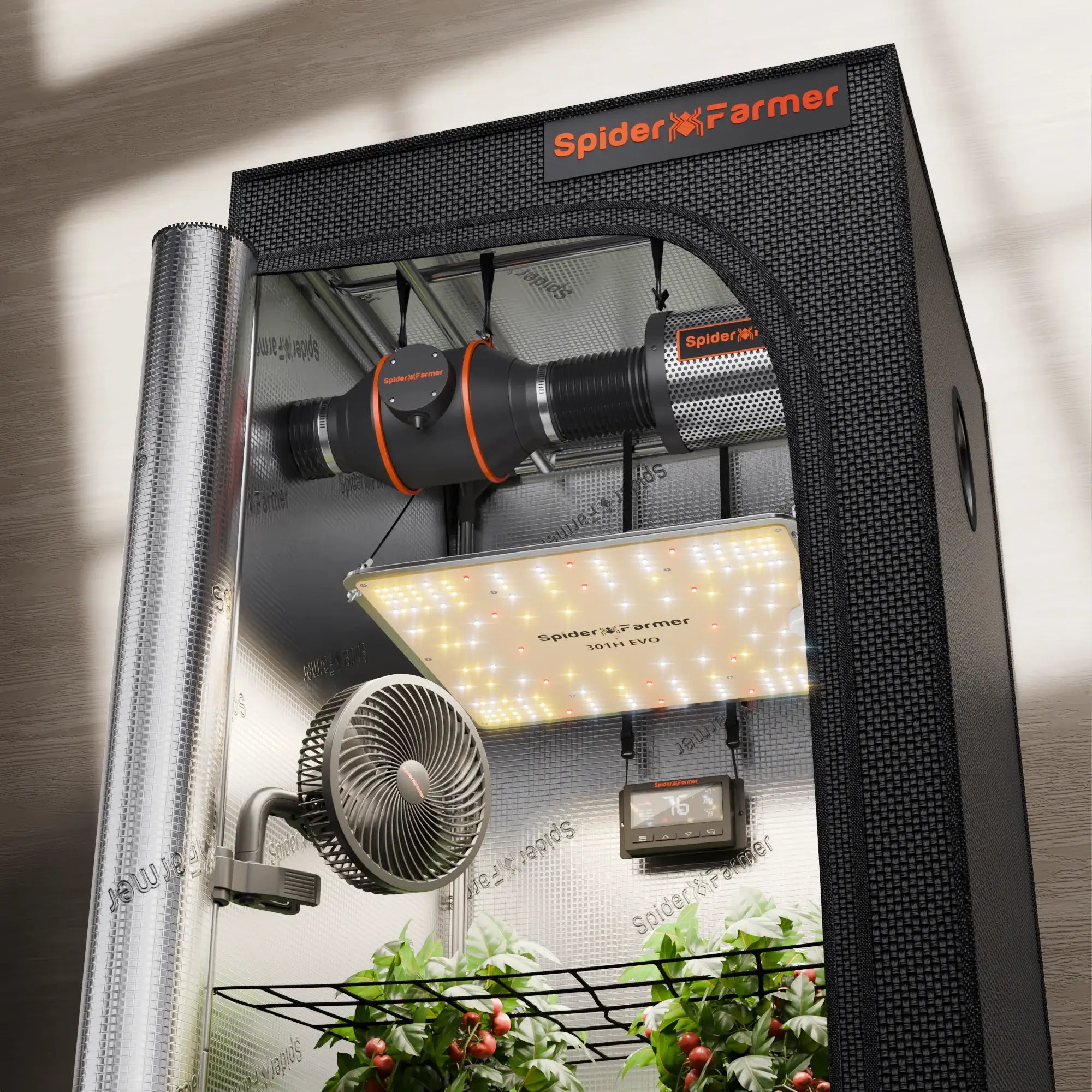 grow zelt-set Komplettset SF1000 –Growzelt mit LED & Zubehör-Spider Farmer
